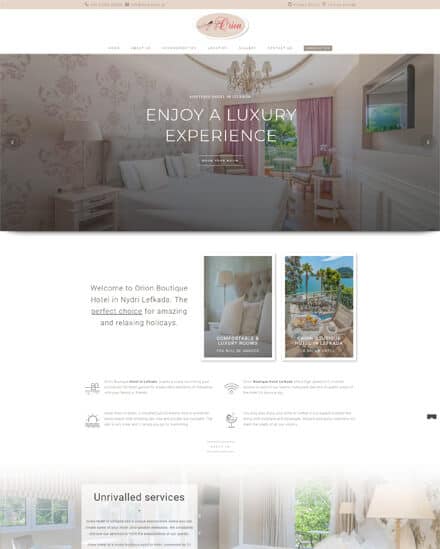 κατασκευή ιστοσελίδας για boutique hotel στο Νυδρί Λευκάδας