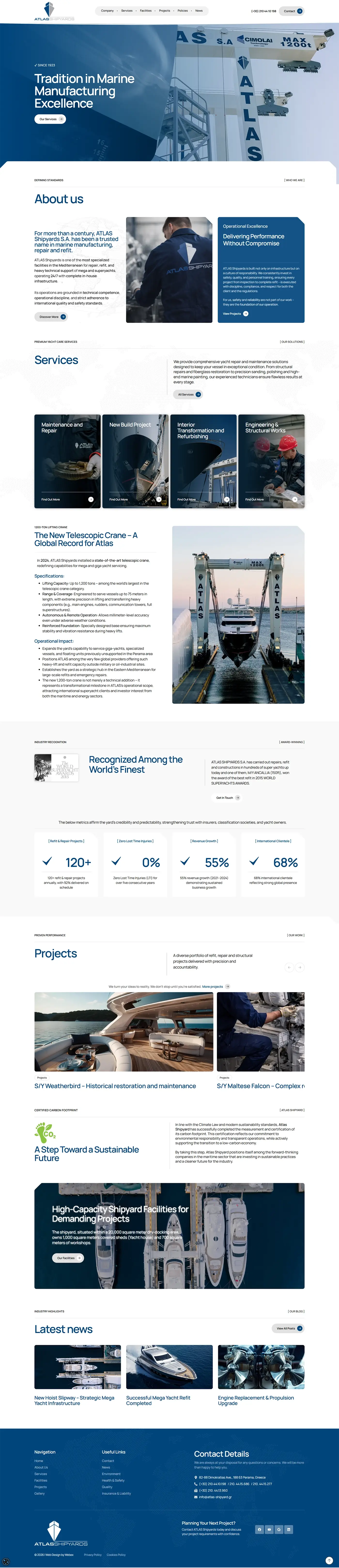 Σχεδιασμός και δημιουργία ιστοσελίδας επαγγελματικού προφίλ για ναυπηγείο