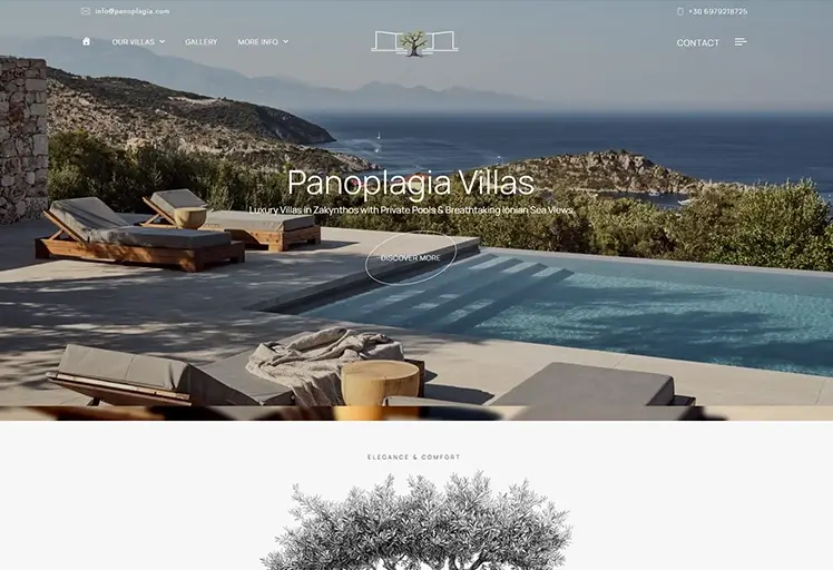 Κατασκευή ιστοσελίδας για πολυτελείς βίλες στη Ζάκυνθο